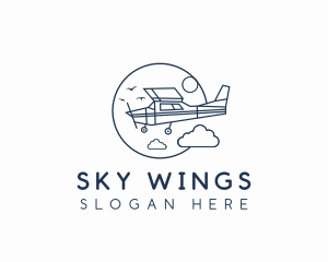 Airplane - Light Airplane Aircraft logo design