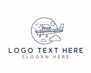 Flight - Light Airplane Aircraft logo design