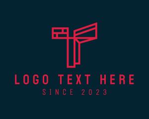 Robotics - Geometric Monoline Company Letter T logo design