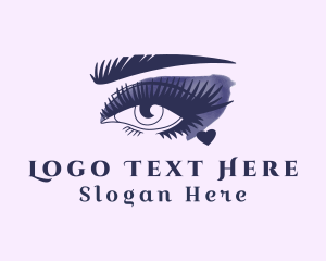 Cosmetic - Heart Eye Eyelashes logo design