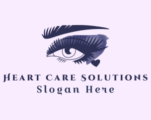 Heart Eye Eyelashes  logo design