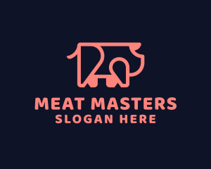 Pig Pork Meat logo design