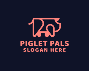 Piglet - Pig Meat Ranch logo design