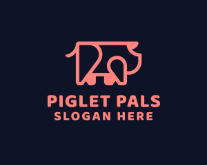 Pig Pork Meat logo design