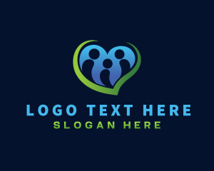 Siblings - Heart Family Community logo design