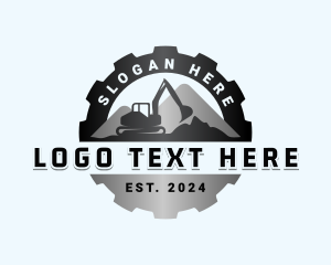 Machine - Excavator Digging Machine logo design