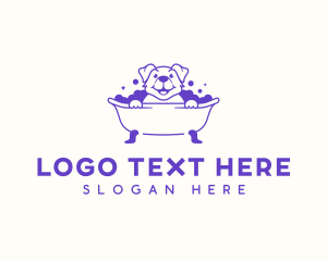 Bathtub - Pet Bathtub Grooming logo design