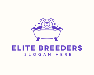 Pet Bathtub Grooming logo design