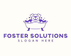 Pet Bathtub Grooming logo design