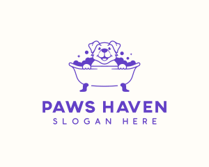 Pet Bathtub Grooming logo design