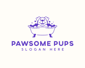 Pet Bathtub Grooming logo design