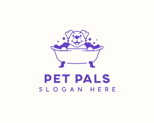 Pet Bathtub Grooming logo design