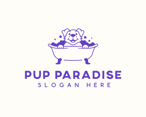 Pet Bathtub Grooming logo design