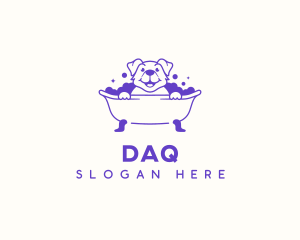 Dog - Pet Bathtub Grooming logo design
