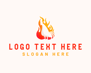 Bbq - Roasted Chicken Flame logo design