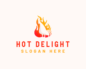 Roasted Chicken Flame logo design