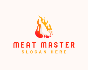 Roasted Chicken Flame logo design