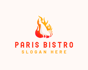 Roasted Chicken Flame logo design