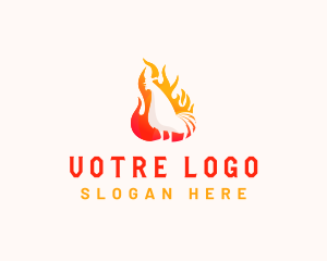 Roast - Roasted Chicken Flame logo design