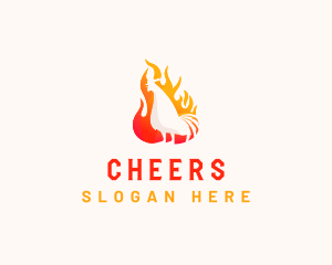 Eatery - Roasted Chicken Flame logo design