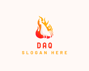 Meat - Roasted Chicken Flame logo design