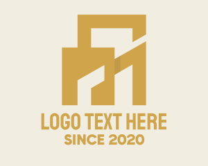 Metropolitan - Golden Property Building logo design