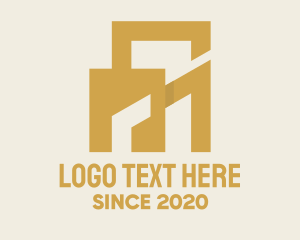Lux - Golden Property Building logo design