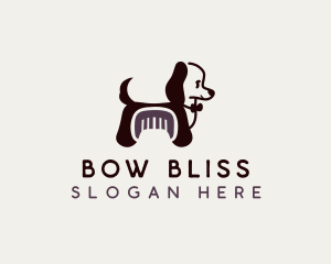 Bow - Dog Pup Grooming logo design