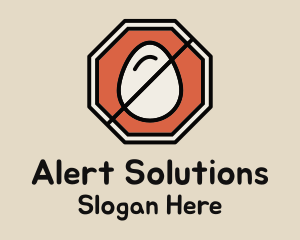 Caution - Egg Stop Sign logo design