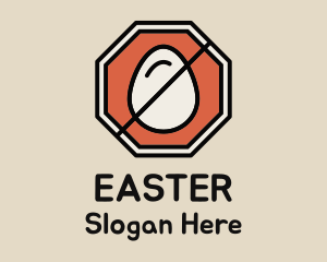 Vegan - Egg Stop Sign logo design