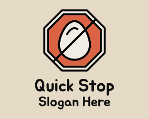Stop - Egg Stop Sign logo design