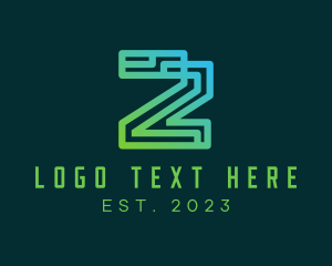 Cyber Security - Cyber Digital Letter Z logo design