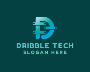 Tech Gradient Letter D logo design