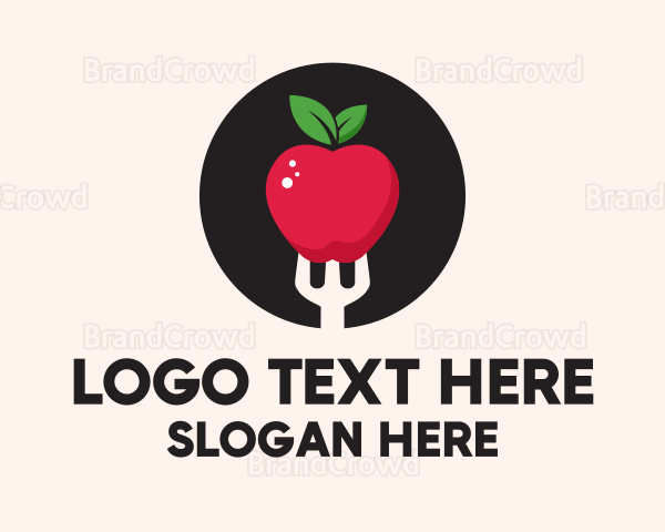 Apple Fruit Fork Logo