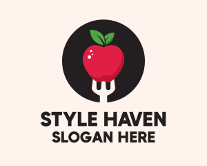 Apple Fruit Fork  Logo