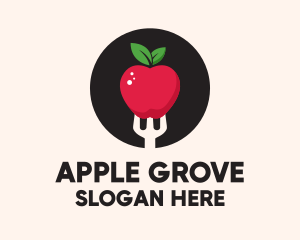 Apple Fruit Fork  logo design