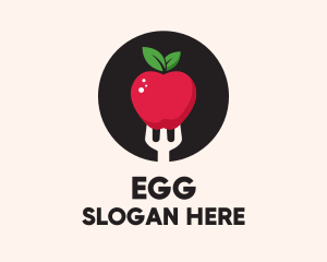 Grocer - Apple Fruit Fork logo design