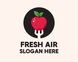 Apple Fruit Fork  logo design