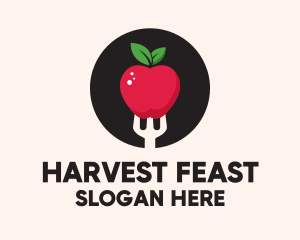 Apple Fruit Fork  logo design