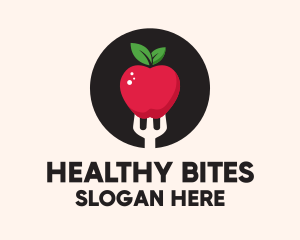 Apple Fruit Fork  logo design