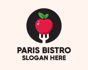 Apple Fruit Fork  logo design