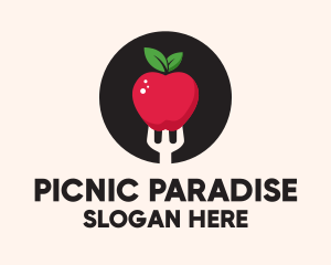 Picnic - Apple Fruit Fork logo design