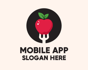 Grocer - Apple Fruit Fork logo design