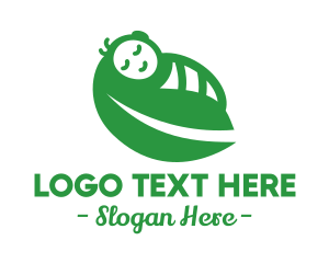 Pediatrician - Green Baby Leaf Wrap logo design