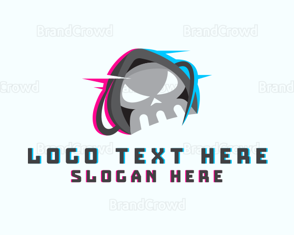 Skull Anaglyph Gaming Logo