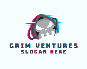 Skull Anaglyph Gaming logo design