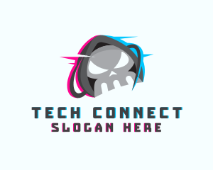 Game Streaming - Skull Anaglyph Gaming logo design