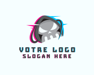 Skeleton - Skull Anaglyph Gaming logo design