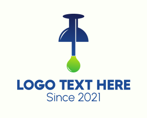 Idea - Push Pin Light Bulb logo design