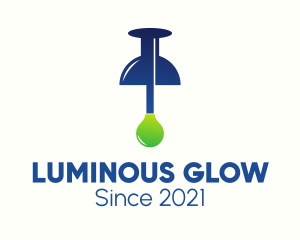 Illuminated - Push Pin Light Bulb logo design